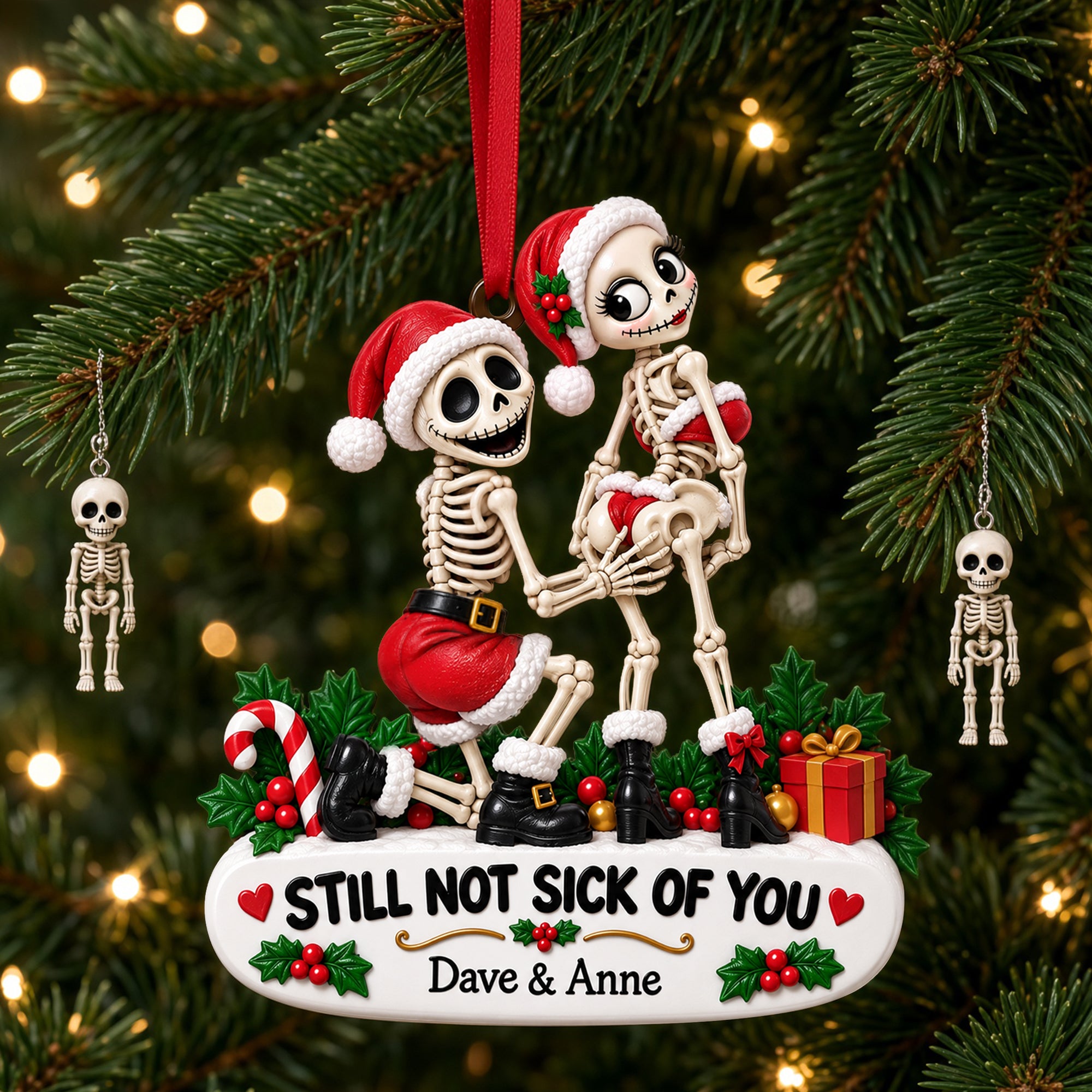 Still Not Sick of You - Fun Skeleton Couple Ornament Ornament PopCulturePrints