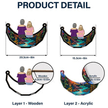 Load image into Gallery viewer, Together On The Moon - Personalized Window Hanging Suncatcher Ornament Suncatcher Ornament PopCulturePrints
