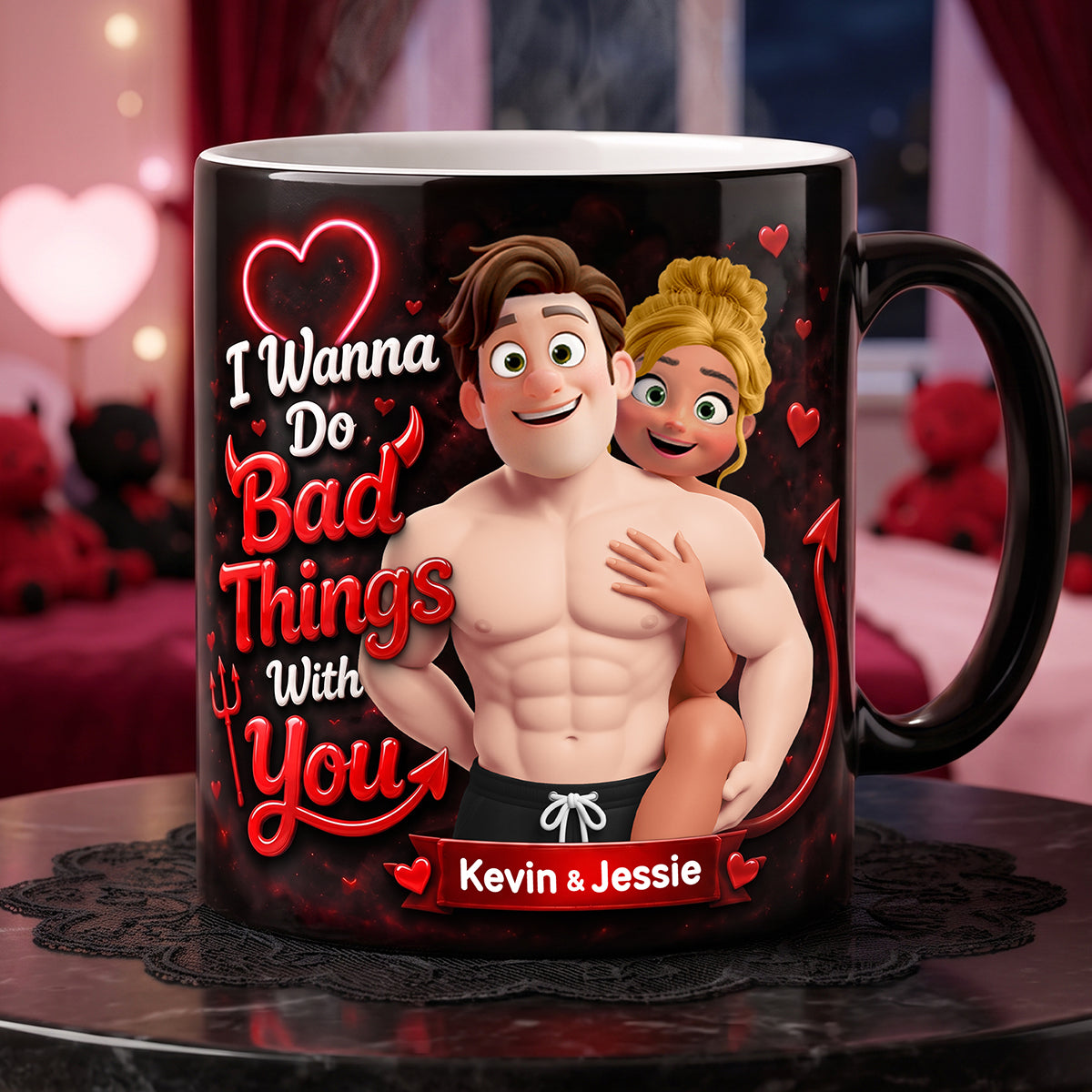 I Wanna Do Bad Things With You - Naughty Couples Magic Mug | Personalized Gift for Couples Coffee Mug PopCulturePrints