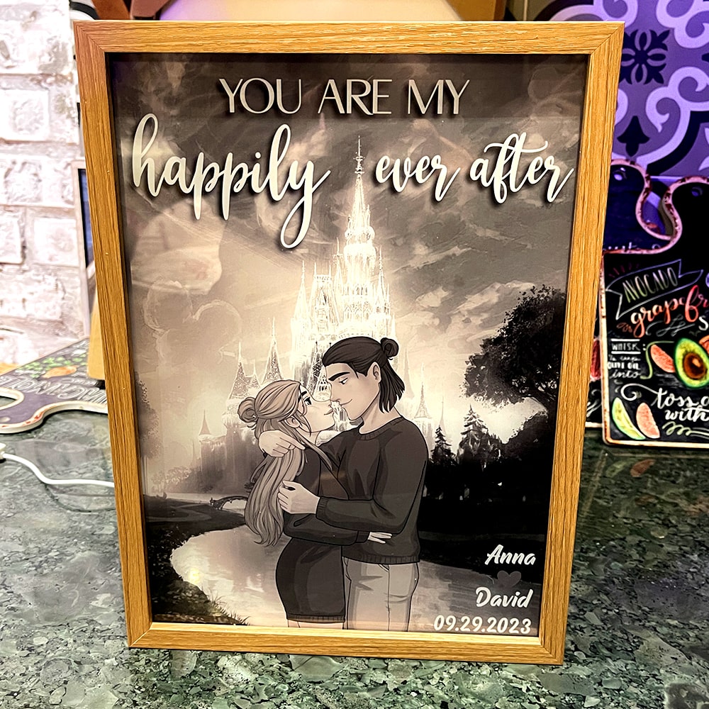 Personalized Couples Light Picture Frame - You Are My Happily Ever After Light Picture Frame PopCulturePrints
