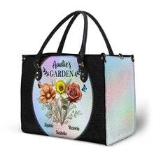 Load image into Gallery viewer, “Grandma&#39;s Garden” - Personalized Leather Bag for Grandma &amp; Moms Leather Bag PopCulturePrints
