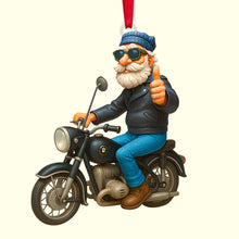 Load image into Gallery viewer, “Ride with Joy!” - Customizable Caricature Art Acrylic Ornament for Bikers - Perfect Gift for Motorcycle Enthusiasts Ornament PopCulturePrints
