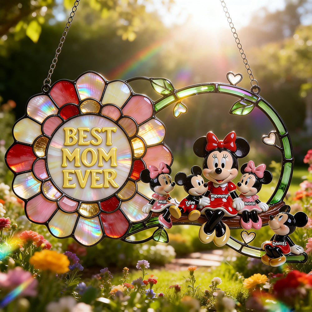 Best Mom Ever Suncatcher Ornament - Personalized Gift for Mom, Grandma & More Ornament PopCulturePrints