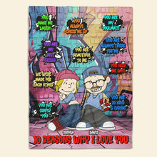 Load image into Gallery viewer, Personalized Couples Blanket - 10 Reasons Why I Love You Blanket PopCulturePrints
