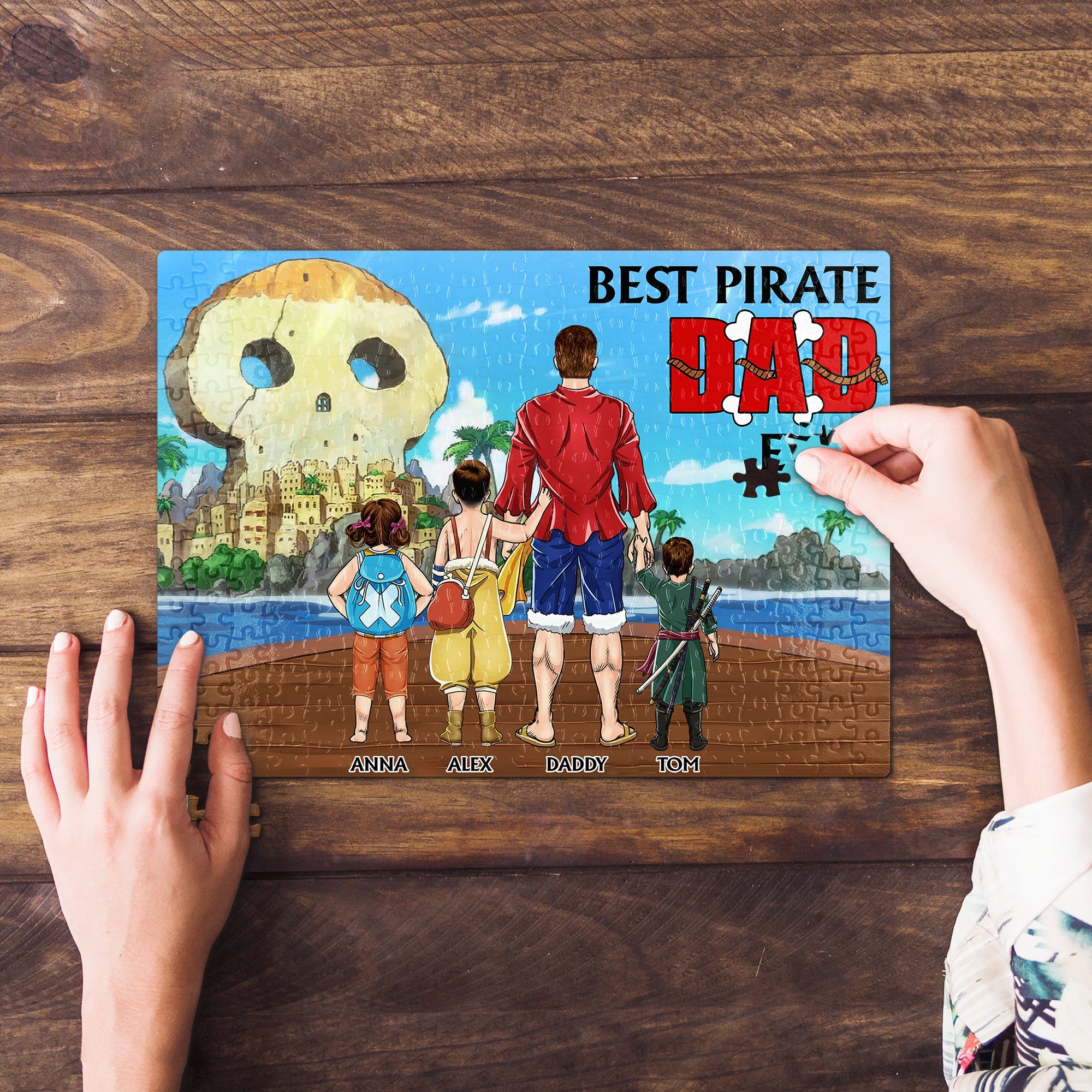 Personalized Best Pirate Dad Ever Jigsaw Puzzle