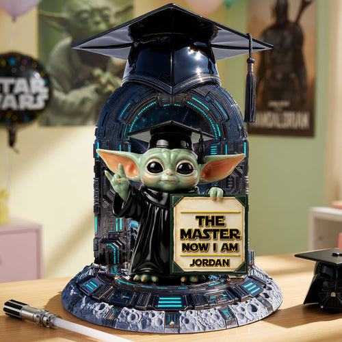 The Master Now I Am - Graduation Green Aliens Acrylic Plaque - Personalized Gifts for Graduates Shaped Plaques PopCulturePrints