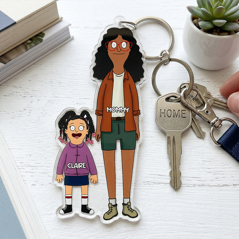 Together With Mom - A Heartwarming Personalized Gift for Mom or Grandma Keychains PopCulturePrints