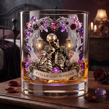 Load image into Gallery viewer, “It's You &amp; Me Against The World Baby” - Twisted Skull Couple Drinking Glass - Personalized Gifts For Couples Glass PopCulturePrints
