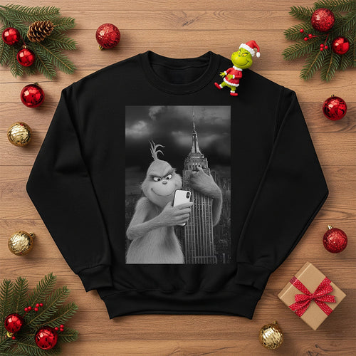 Grinchy Christmas Vibes - Funny Sweatshirt for Holiday Mischief Shirts PopCulturePrints