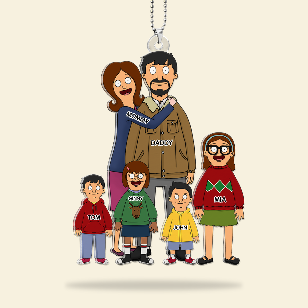 Personalized Family Car Ornament – Customizable Gift for Loved Ones Ornament PopCulturePrints