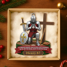 Load image into Gallery viewer, Be Strong &amp; Courageous – Personalized Knight Baseball Ornament Ornament PopCulturePrints
