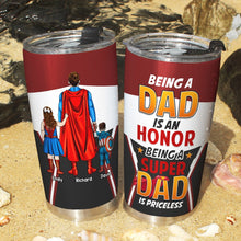 Load image into Gallery viewer, Custom Super Dad Tumbler - Personalized Father&#39;s Day Gift Tumbler Cup PopCulturePrints
