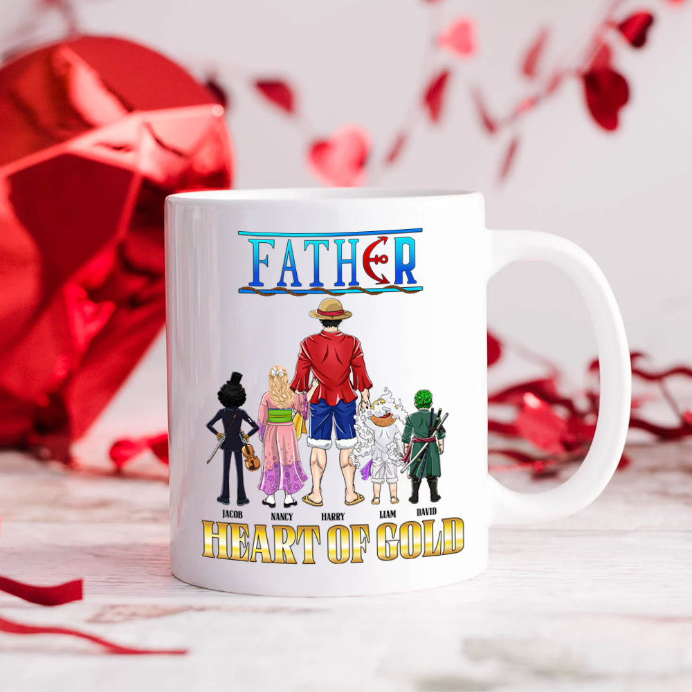 Personalized Heart of Gold Dad Mug - Anime Theme Coffee Mug PopCulturePrints
