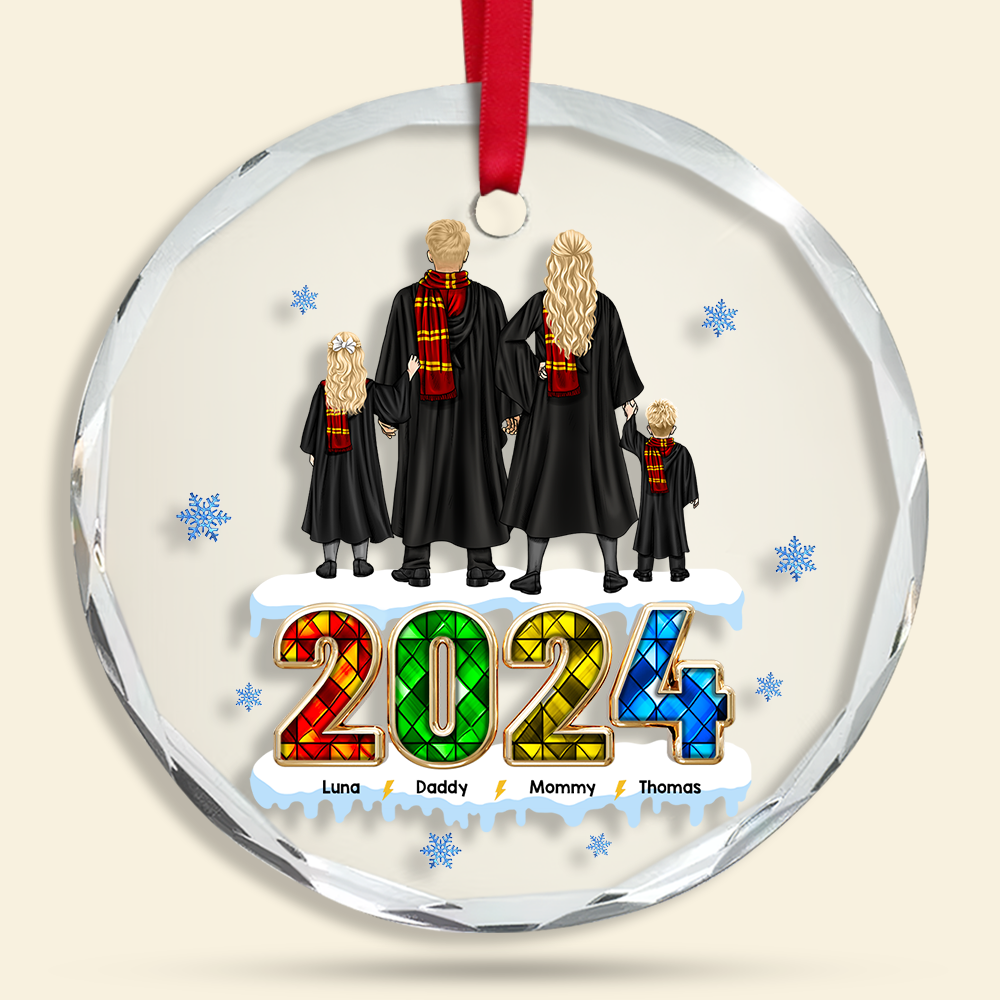 Personalized Family Christmas Ornament - Wizardry Theme