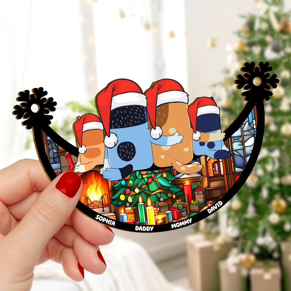 Personalized Family Christmas Suncatcher Ornament