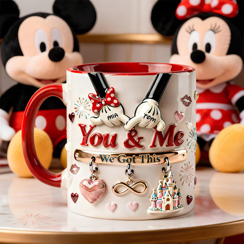 You & Me Accent Mug - A Personalized Token of Love for Couples Coffee Mug PopCulturePrints