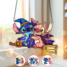 Load image into Gallery viewer, &quot;Spook-tacular Memories: Celebrate Together this Halloween!&quot; - Halloween Couple Suncatcher, Personalized Gifts for Couples Ornament PopCulturePrints
