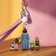 Load image into Gallery viewer, A Token of Love: Personalized Mom &amp; Her Little Ones Keychain - Gift for Mom, Grandma, and More Keychains PopCulturePrints
