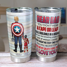 Load image into Gallery viewer, Personalized Hero Dad Tumbler - Superhero Gift for Father&#39;s Day Tumbler Cup PopCulturePrints
