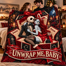 Load image into Gallery viewer, Unwrap Me, Baby - Spooky Naughty Couple Blanket - Personalized Christmas Gifts for Couples
