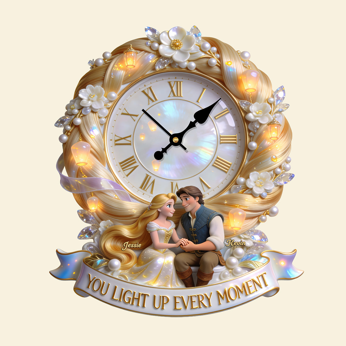 You Light Up Every Moment Hanging Wall Clock - Personalized Gifts For Couple 01pgta160726 Hanging Wall Clock PopCulturePrints