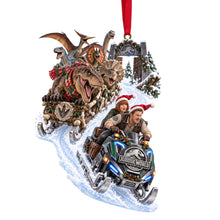 Load image into Gallery viewer, “Ride Through Prehistory with Joy!” - Prehistoric Snow Ride Ornament - Personalized Gift for Dinosaur Lovers, Kids, Family
