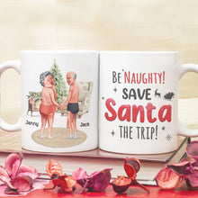 Load image into Gallery viewer, Playful Naughty Christmas Couple Personalized Coffee Mug
