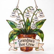Load image into Gallery viewer, “Bring a Smile with Ghost Grandma’s Boo Crew!” - Personalized Suncatcher Ornament, Custom Gift for Grandma, Mothers, Aunts, and Family
