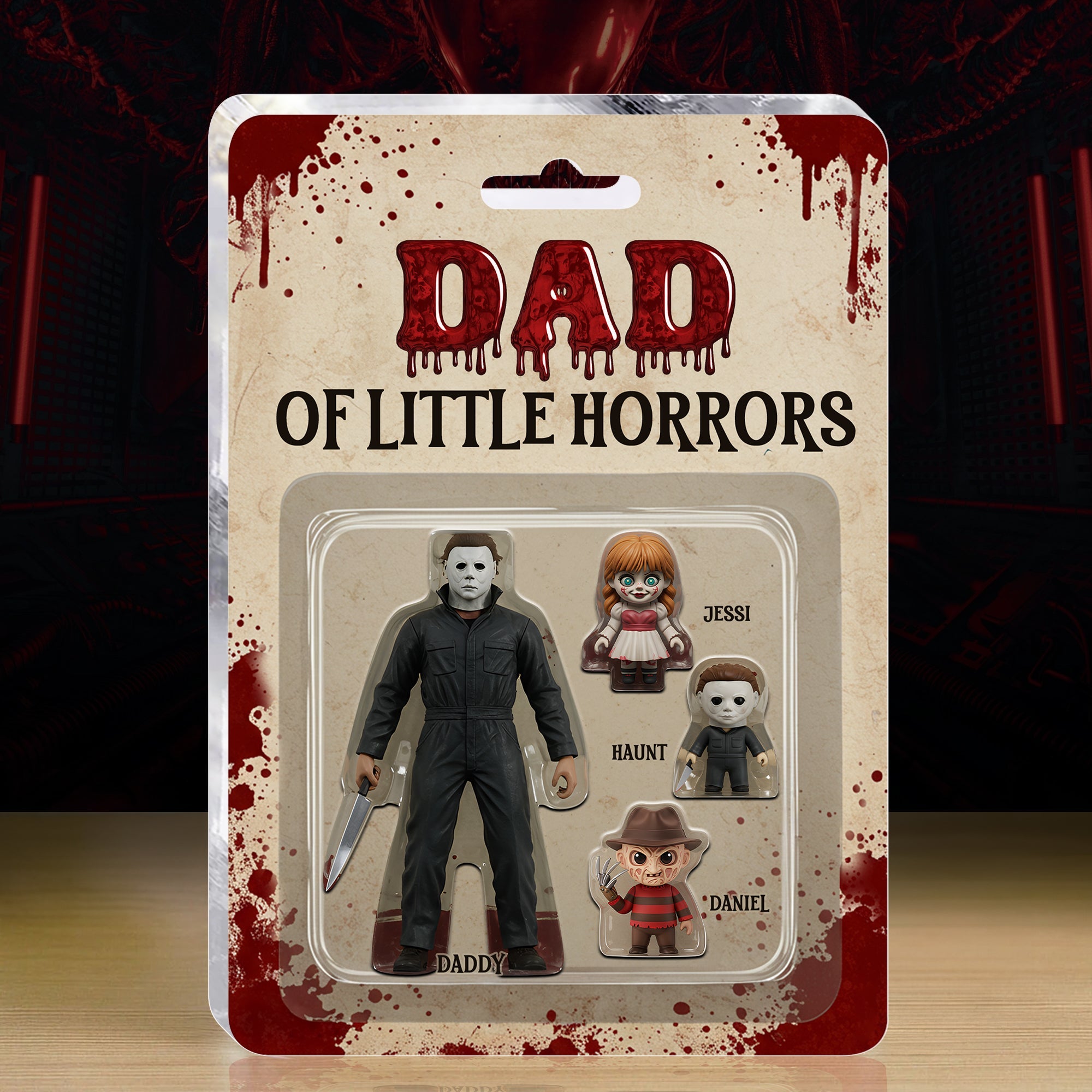“Dad of Little Horrors” - Unique Personalized Acrylic Plaque - Perfect Gift for Father, Grandpa & Horror Fans Shaped Plaques PopCulturePrints