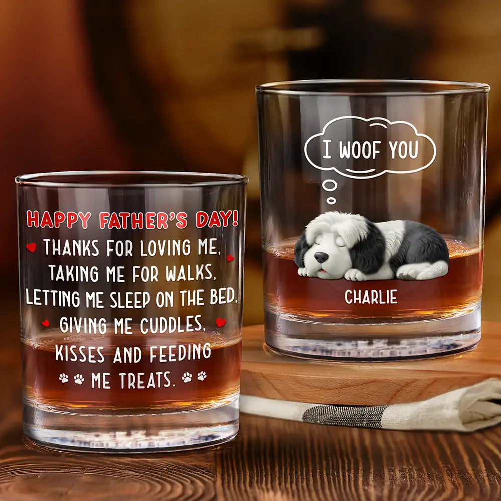 Thanks For Loving Me - Personalized Whiskey Glass for Dog Lovers Whiskey Glass PopCulturePrints
