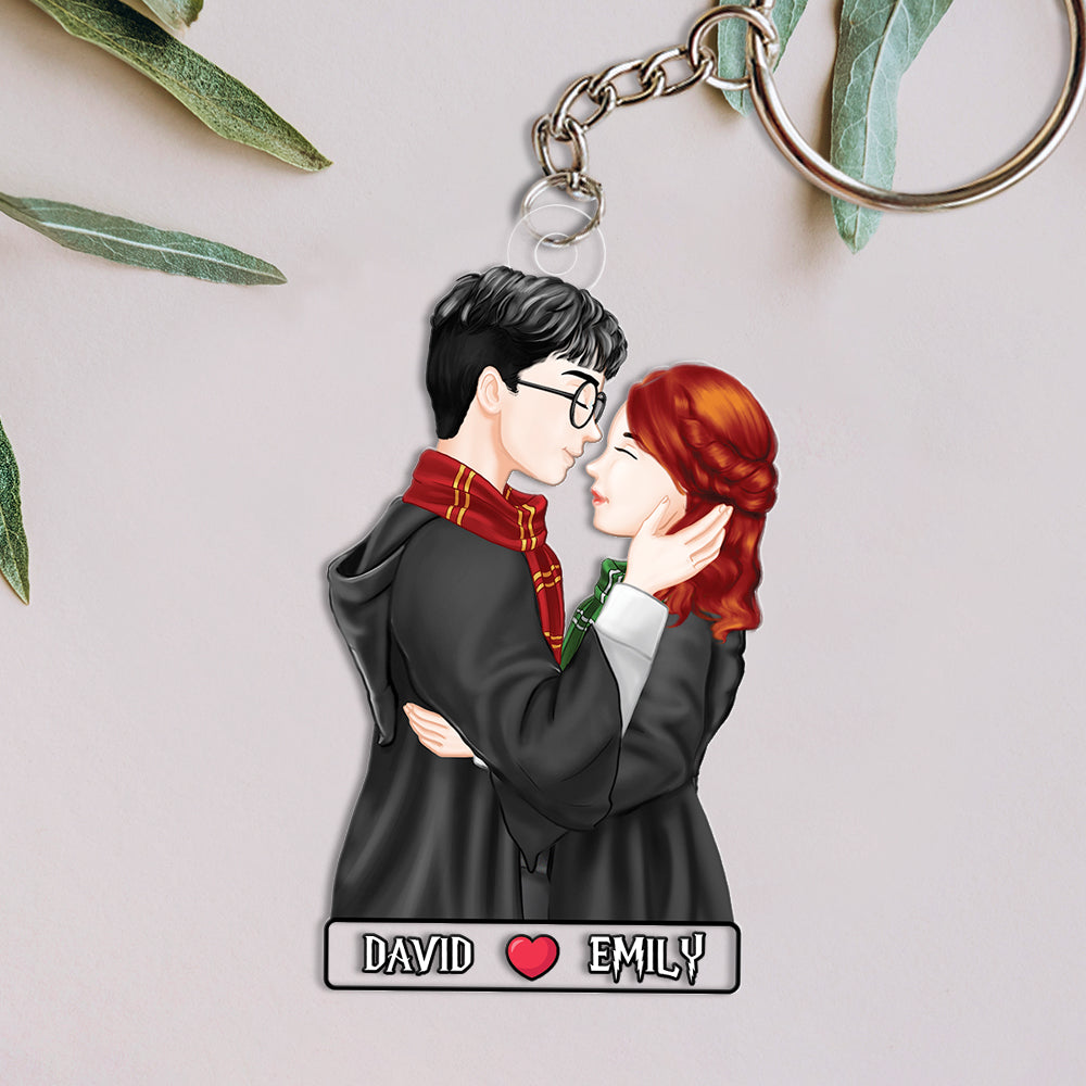 Personalized Wizard Theme Couple Keychain