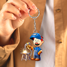 Load image into Gallery viewer, Personalized Welder Keychain - Custom Gift for Welding Enthusiasts Keychains PopCulturePrints
