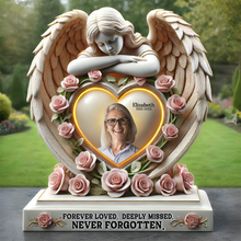 Load image into Gallery viewer, &quot;Forever Loved, Deeply Missed - Custom Photo Heaven Memorial Plaque&quot; Shaped Plaques PopCulturePrints
