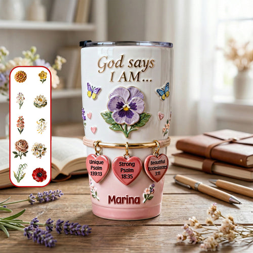 God Says I Am... - Personalized Tumbler for Christians Tumbler Cup PopCulturePrints
