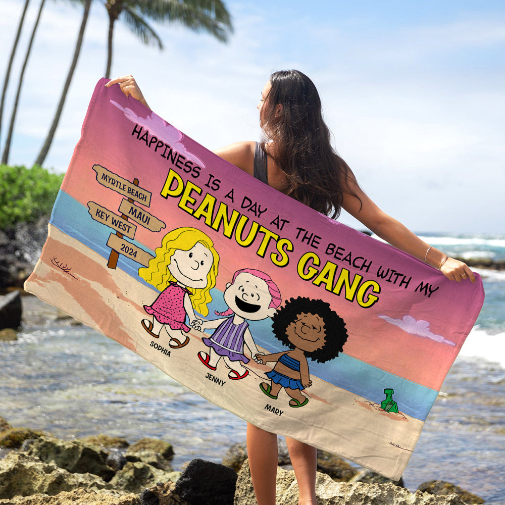 Personalized Peanuts Gang Beach Towel for Friends