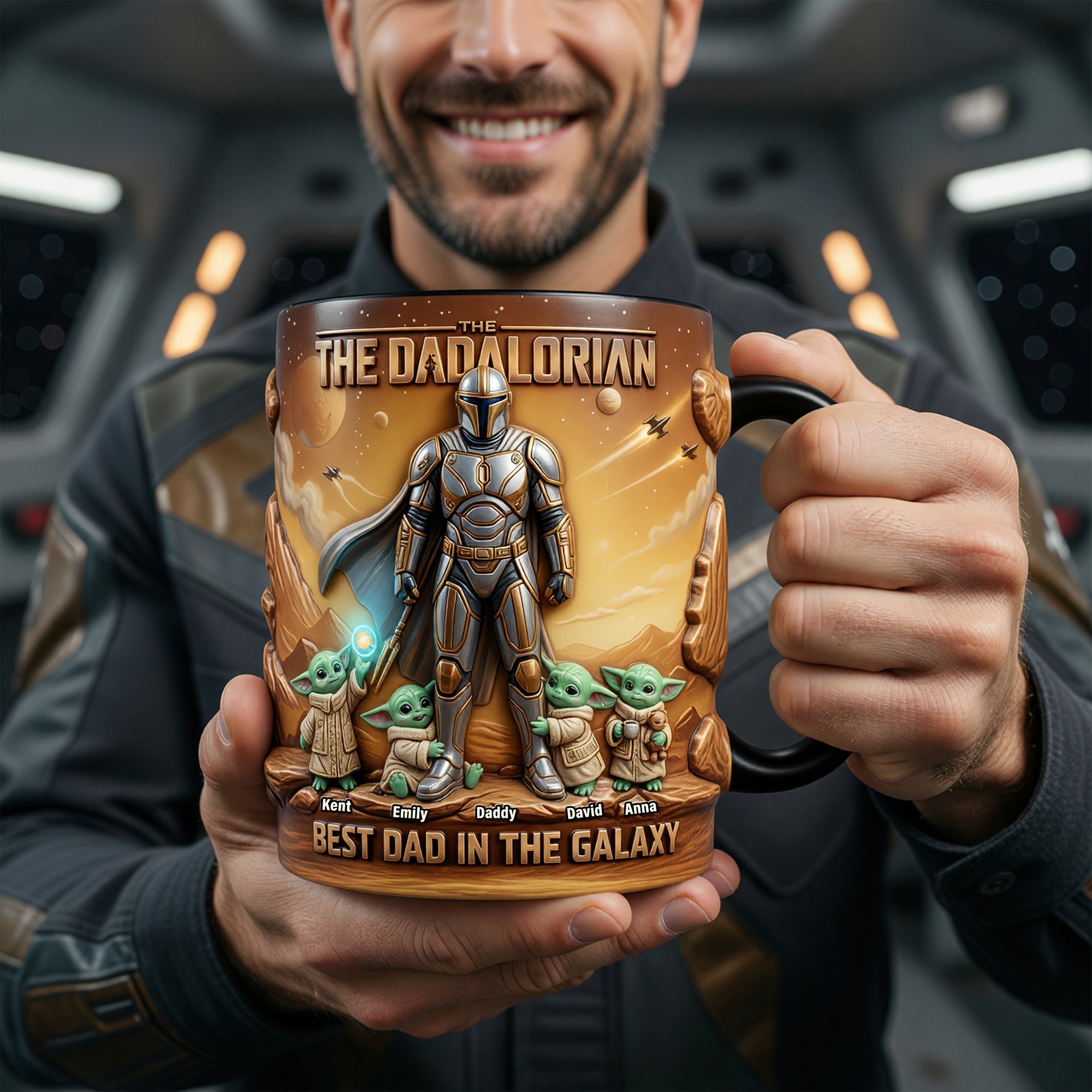 “Best Dad in the Galaxy” - Leader Of The Coolest Crew Heat Changing Mug - Personalized Gifts for Dad Coffee Mug PopCulturePrints