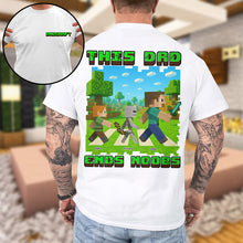 Load image into Gallery viewer, &quot;This Dad Ends Noobs!&quot; - Custom Pixel Dad Shirt - Personalized Gifts for Dad, Grandpa, and Gaming Enthusiasts Shirts PopCulturePrints
