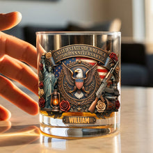 Load image into Gallery viewer, Celebrate Freedom with a Personalized Touch - 250th Anniversary USA 11oz Round Glass - Custom Gift for Patriots, Veterans, and History Enthusiasts Glass PopCulturePrints
