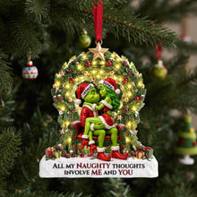 Load image into Gallery viewer, All My Naughty Thoughts Involve Me and You - Personalized Naughty Couple Christmas Ornament
