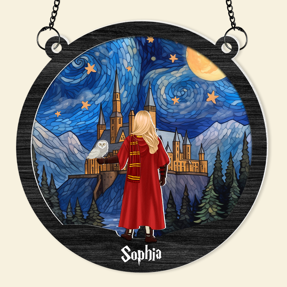 Personalized Wizard Suncatcher Ornament - Perfect Gift for Movie & Book Lovers