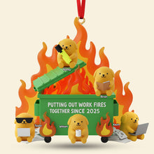 Load image into Gallery viewer, &quot;Putting Out Work Fires Together Since 2025&quot; - Personalized Dog Coworkers Christmas Ornament - Unique Gift for Coworkers &amp; Friends Ornament PopCulturePrints
