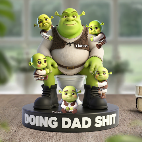 Doing Dad Sh*t - Personalized Gift for Dads Who Embrace Fatherhood Shaped Plaques PopCulturePrints