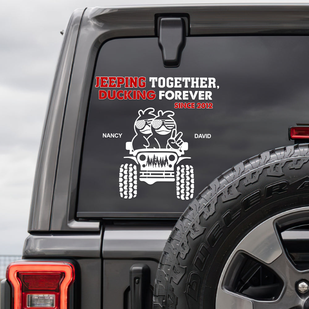 Personalized Jeeping Together Car Decal