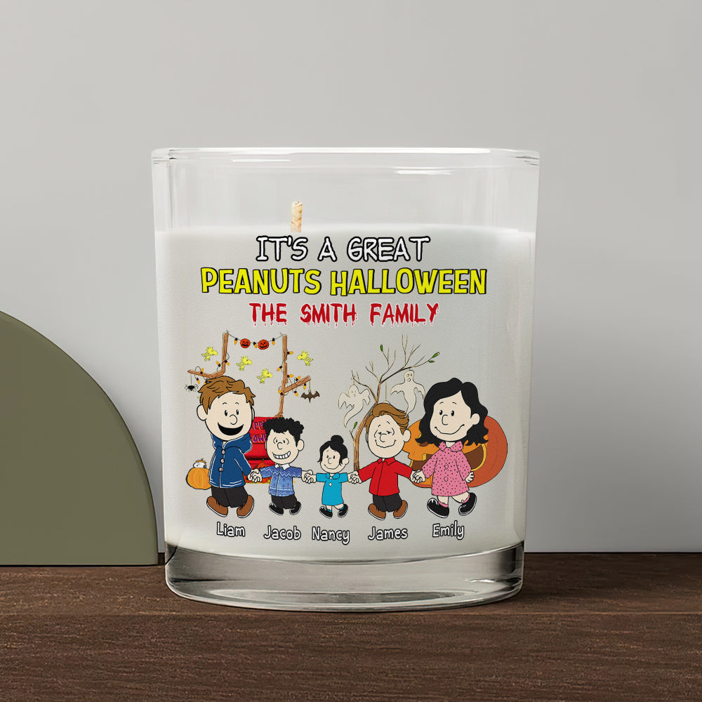 Personalized Peanuts Halloween Family Candle