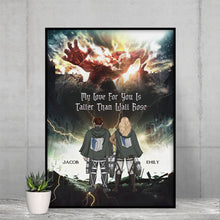 Load image into Gallery viewer, Personalized Canvas Print - My Love for You is Taller Than Wall Rose Poster &amp; Canvas PopCulturePrints
