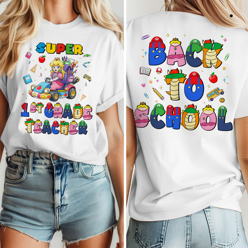 Super 1st Grade Teacher Shirt - Personalized Gifts for Back to School Shirts PopCulturePrints