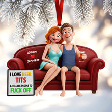 Load image into Gallery viewer, Naughty Couple Christmas Ornament - Personalized Gift for Couples Who Love Fun Ornament PopCulturePrints
