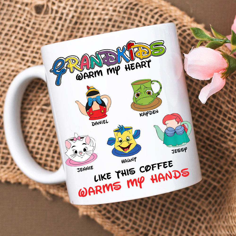 Personalized Coffee Mug for Mom - Warm Heart Mug with Kids' Names Coffee Mug PopCulturePrints