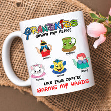 Load image into Gallery viewer, Personalized Coffee Mug for Mom - Warm Heart Mug with Kids&#39; Names Coffee Mug PopCulturePrints
