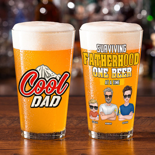 Personalized Cool Dad Beer Glass Beer Glasses PopCulturePrints